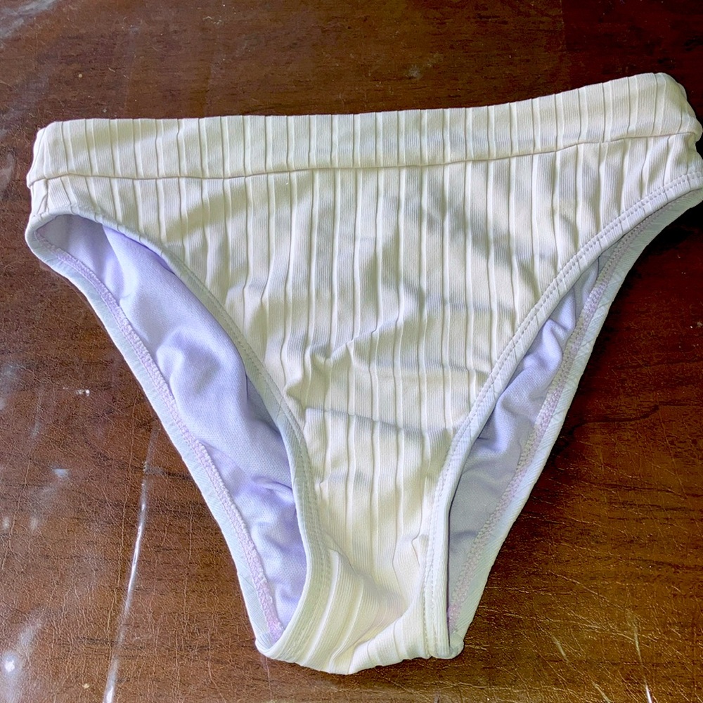 Striped very light lavender Bikini Bottom only EUC Small